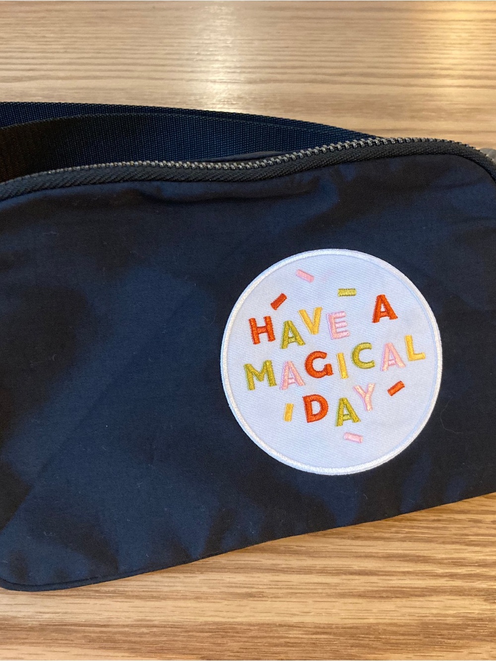 Black Waist Bag / Crossbody with "Have a Magical Day" Patch - Disney Fanny Pack